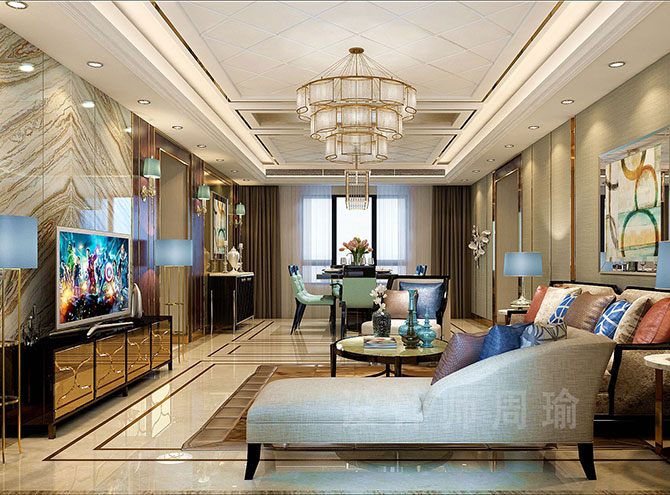 欧美大吊世纪江尚三室两厅168平装修设计效果欣赏